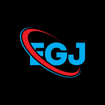 EGJ logo. EGJ letter. EGJ letter logo design. Initials EGJ logo linked with circle and uppercase monogram logo. EGJ typography for technology, business and real estate brand.