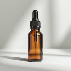 Naklejka premium Mockup of the brown glass product bottle for cosmetic on white background