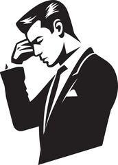 Puzzle of Melancholy Emblem of Desolation Desperation Dilemma Scratching Head Icon Design