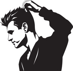 Confusion Chronicles Design of a Head scratching Figure Overwhelmed Odyssey Depressed Soul Icon in Vector