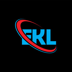 EKL logo. EKL letter. EKL letter logo design. Initials EKL logo linked with circle and uppercase monogram logo. EKL typography for technology, business and real estate brand.