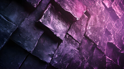 Vivid Purple and Black Wall Illuminated by a Purple Light