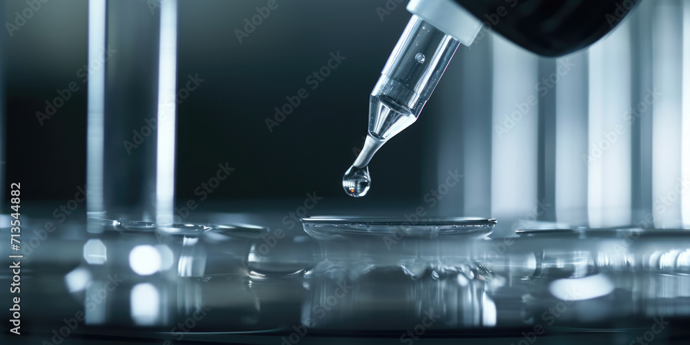 Aufkleber a detailed close-up of a single drop of liquid inside a glass container. this image can be used to r