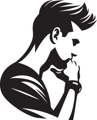 Overwhelmed Odyssey Vector Icon of a Head scratching Man Desperation Dilemma Emblem of a Perplexed Person