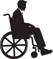 Mobile Empowerment Disabled Person in Wheelchair Paved Pathways Inclusive Wheelchair Logo Design