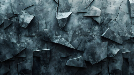 Broken Glass Pieces Adorning a Wall in Stark Contrast