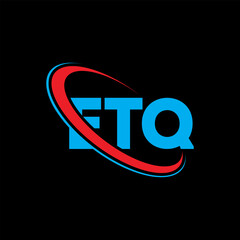 ETQ logo. ETQ letter. ETQ letter logo design. Initials ETQ logo linked with circle and uppercase monogram logo. ETQ typography for technology, business and real estate brand.