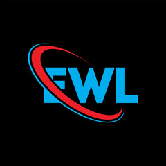 Fototapeta na wymiar EWL logo. EWL letter. EWL letter logo design. Initials EWL logo linked with circle and uppercase monogram logo. EWL typography for technology, business and real estate brand.