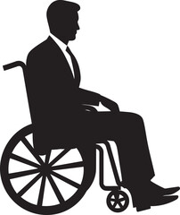 Inclusive Expedition Disabled Person in Wheelchair Beyond Barriers Wheelchair Vector Logo Design