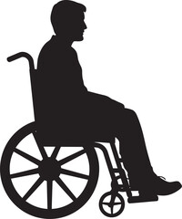 Wheelchair Wings Vector Logo for Wheelchair Design Adaptive Ascension Disabled Person on Wheels
