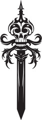 Fototapeta na wymiar Dapper Deckhand Elegant Pirate Sword Emblem Opulent Plunder Fancy Cutlass Logo Design