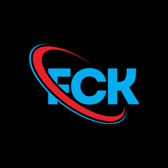 FCK logo. FCK letter. FCK letter logo design. Intitials FCK logo linked with circle and uppercase monogram logo. FCK typography for technology, business and real estate brand.