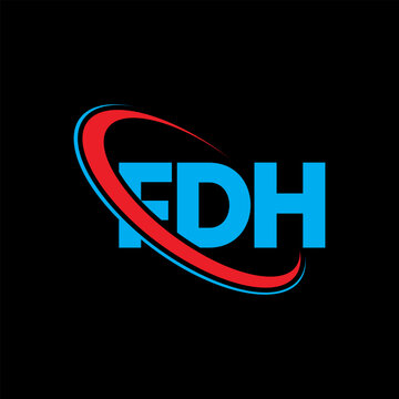 FDH logo. FDH letter. FDH letter logo design. Initials FDH logo linked with circle and uppercase monogram logo. FDH typography for technology, business and real estate brand.
