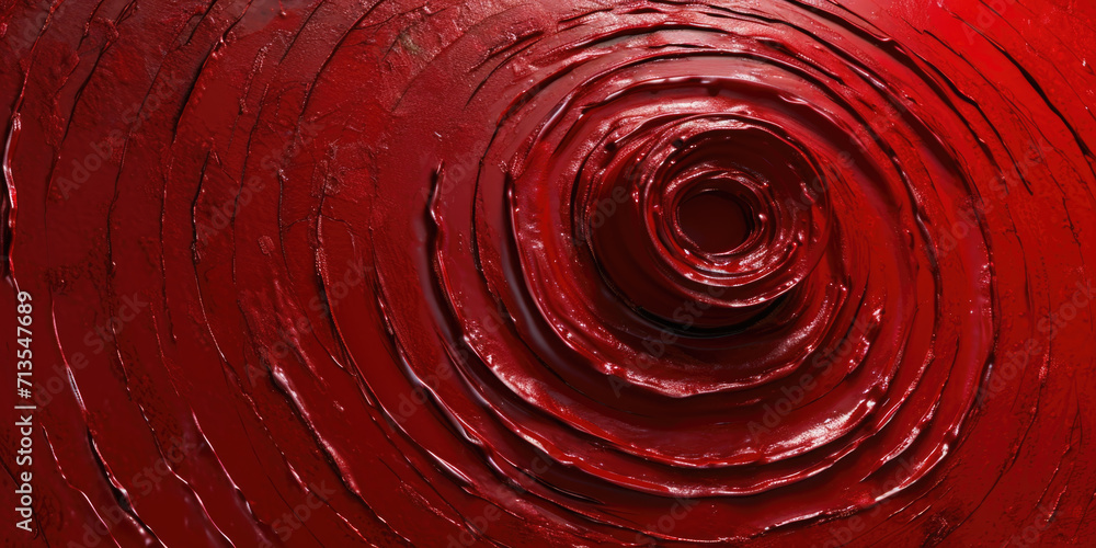 Poster A close up view of a vibrant red paint swirl. This image can be used to add a pop of color and abstract texture to various design projects