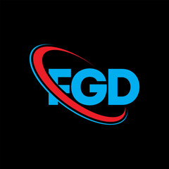FGD logo. FGD letter. FGD letter logo design. Initials FGD logo linked with circle and uppercase monogram logo. FGD typography for technology, business and real estate brand.