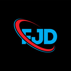 FJD logo. FJD letter. FJD letter logo design. Initials FJD logo linked with circle and uppercase monogram logo. FJD typography for technology, business and real estate brand.