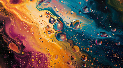 Close-Up Image of Water Drops in Liquid