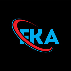 Fototapeta na wymiar FKA logo. FKA letter. FKA letter logo design. Initials FKA logo linked with circle and uppercase monogram logo. FKA typography for technology, business and real estate brand.