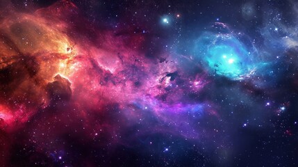 Obraz premium A Celestial Symphony, A Vibrant Space Filled With Brilliant Stars