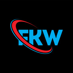 FKW logo. FKW letter. FKW letter logo design. Initials FKW logo linked with circle and uppercase monogram logo. FKW typography for technology, business and real estate brand.