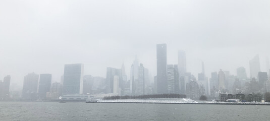 Midtown New York Skyline in the Snow