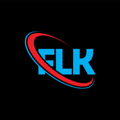 FLK logo. FLK letter. FLK letter logo design. Initials FLK logo linked with circle and uppercase monogram logo. FLK typography for technology, business and real estate brand.