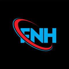 Fototapeta na wymiar FNH logo. FNH letter. FNH letter logo design. Initials FNH logo linked with circle and uppercase monogram logo. FNH typography for technology, business and real estate brand.