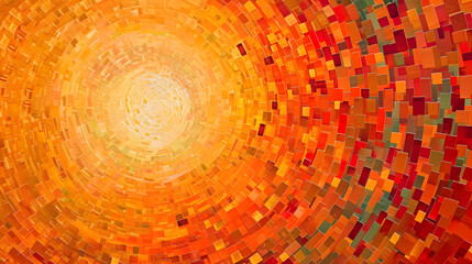 Vibrant Painting of Orange and Yellow Circle
