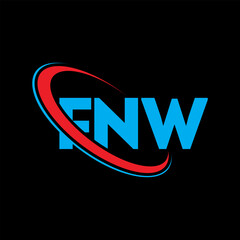 Fototapeta na wymiar FNW logo. FNW letter. FNW letter logo design. Initials FNW logo linked with circle and uppercase monogram logo. FNW typography for technology, business and real estate brand.