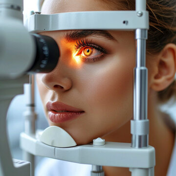 Examination at the ophthalmologist, prevention of poor eyesight, cataracts, blindness, retinal detachments, glasses Ai generated