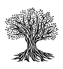 Tree with roots, Olive Tree, Family Tree, Tree of Life,	
tree silhouette vector
