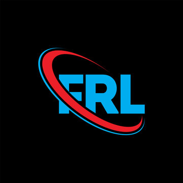 FRL logo. FRL letter. FRL letter logo design. Initials FRL logo linked with circle and uppercase monogram logo. FRL typography for technology, business and real estate brand.