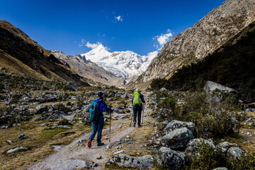 Fototapeta na wymiar hiking in the mountains in peru