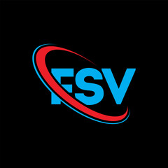 FSV logo. FSV letter. FSV letter logo design. Initials FSV logo linked with circle and uppercase monogram logo. FSV typography for technology, business and real estate brand.