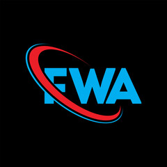 Fototapeta na wymiar FWA logo. FWA letter. FWA letter logo design. Initials FWA logo linked with circle and uppercase monogram logo. FWA typography for technology, business and real estate brand.