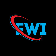 Fototapeta na wymiar FWI logo. FWI letter. FWI letter logo design. Initials FWI logo linked with circle and uppercase monogram logo. FWI typography for technology, business and real estate brand.