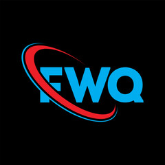 FWQ logo. FWQ letter. FWQ letter logo design. Initials FWQ logo linked with circle and uppercase monogram logo. FWQ typography for technology, business and real estate brand.
