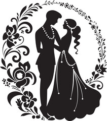 Serene Symphony Indian Wedding Symbol Regal Reverie Vector Logo of Sacred Matrimony