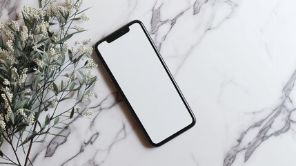 White and Black Phone on Marble Counter