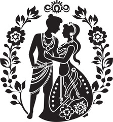 Regal Romance Traditional Wedding Logo Harmony Hues Vector Logo of Indian Matrimony