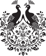 Blissful Blossoms Vector Bliss Icon Elegance in Embrace Traditional Wedding Bliss Emblem