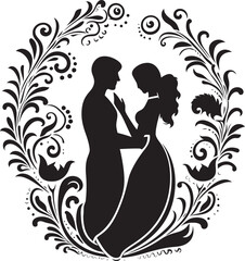 Regal Romance Wedding Logo Design Celestial Bond Indian Matrimonial Vector Icon