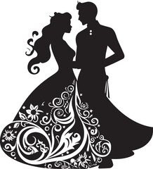 Blissful Rhythms Traditional Wedding Emblem Majestic Moments Vector Bliss Symbol