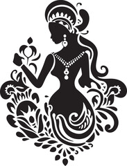 Eternal Embrace Traditional Wedding Icon Design Regal Matrimony Indian Wedding Emblem