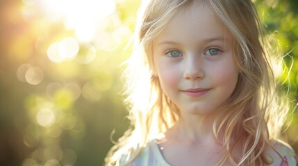 Naklejka premium Little Girl Standing in Grass