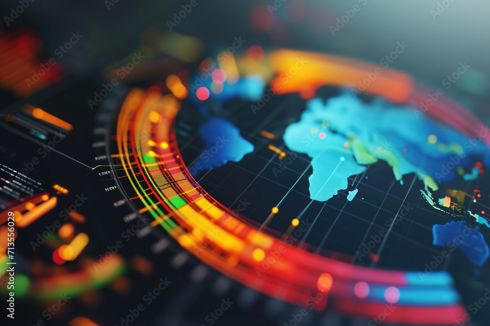 Poster a detailed close-up view of a map displaying the entire world. perfect for educational purposes or t