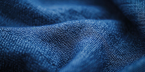 A detailed view of a blue fabric. Perfect for textile backgrounds or fashion design projects - obrazy, fototapety, plakaty