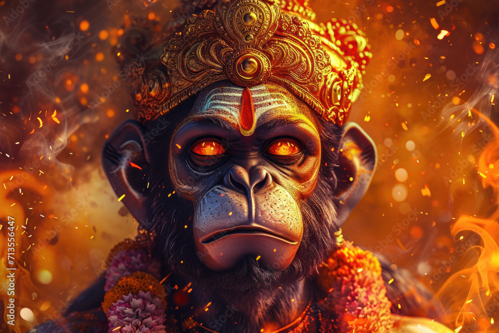 Poster a picture of a monkey wearing a crown. suitable for various uses