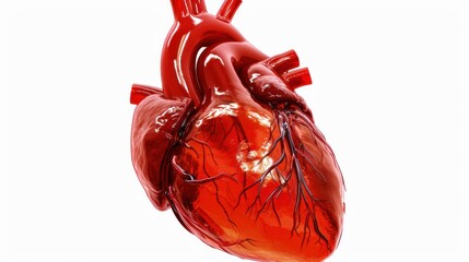 Red Heart on White Background