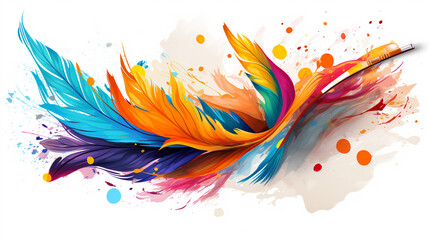 Multicolored abstractions on white background, creativity concept